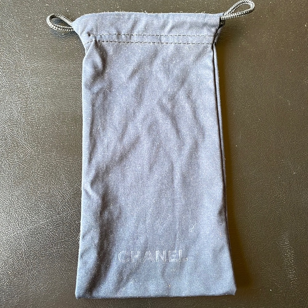 Chanel eyeglass sunglass drawstring bag case